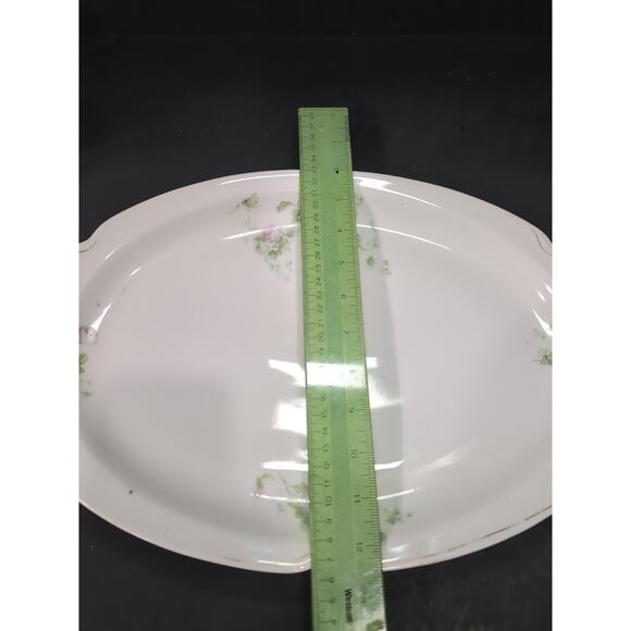 Alice Austria Vintage Platter, Purple Roses Design, 14" Porcelain Dish, Decor - Picture 10 of 10